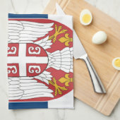 セルビアの旗 キッチンタオル (四つ折り)