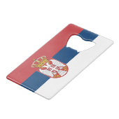 セルビアの旗 クレジットカード栓抜き (正面アングル)