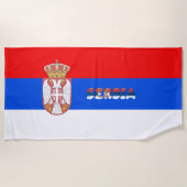 セルビアの旗 ビーチタオル (正面)