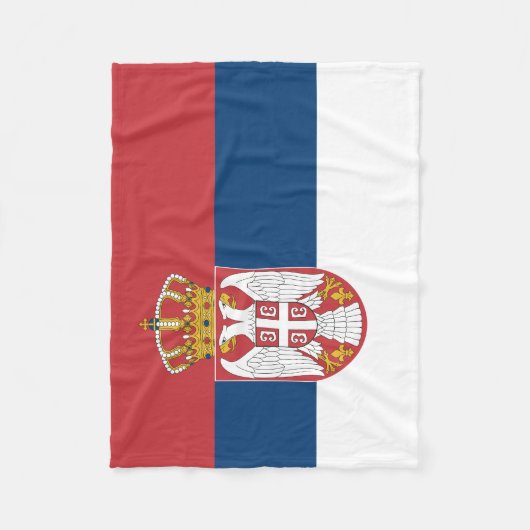 セルビアの旗 フリースブランケット (正面)