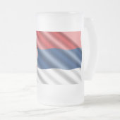 セルビアの旗 フロストグラスビールジョッキ (正面右)