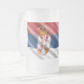 セルビアの旗 フロストグラスビールジョッキ (正面左)