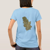 セルビアの旗＋地図＋テキストTシャツ Tシャツ (裏面)