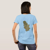セルビアの旗＋地図＋テキストTシャツ Tシャツ (裏面フル)