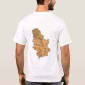 セルビアの旗+地図+テキストTシャツ Tシャツ (裏面)