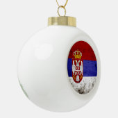 セルビアの黒くグランジな旗 セラミックボールオーナメント (左)
