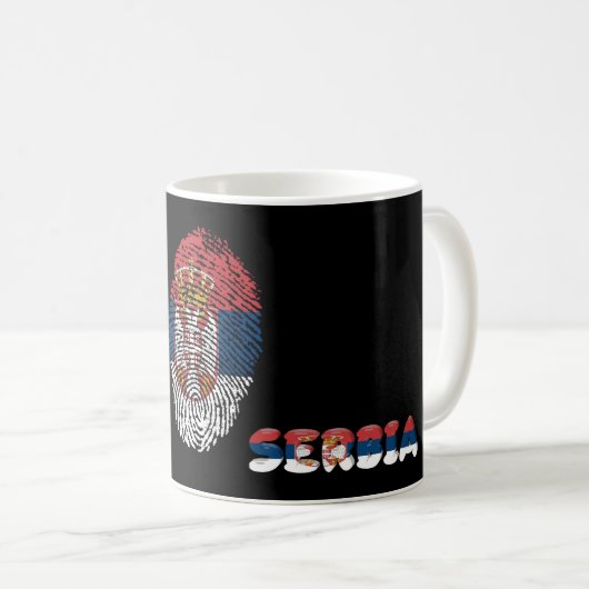 セルビアのtouch指紋付きフラグコーヒーマグ コーヒーマグカップ (正面右)