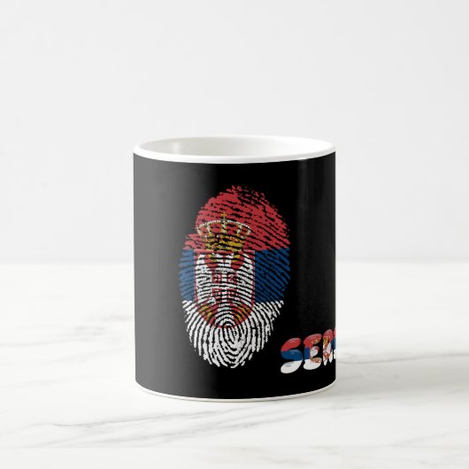 セルビアのtouch指紋付きフラグコーヒーマグ コーヒーマグカップ (中央)