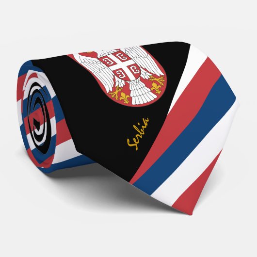 セルビアストライプネクタイ、ビジネス用セルビア国旗ファッション ネクタイ (ロール)