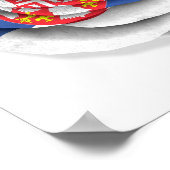 セルビアバラ国旗（白） ポスター (角)