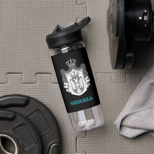 セルビアフィットネスとセルビアの紋章 ウォーターボトル (ジム)
