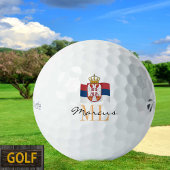 セルビアモノグラムの国旗とセルビアのゴルフボール ゴルフボール