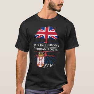 セルビア人の根のセルビアのデザインと 育つイギリス Tシャツ