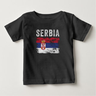 セルビア動揺して国旗 – セルビア国旗 ベビーTシャツ