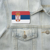 セルビア国旗が付いた愛国的な名前タグ 名札 (インサイチュ)