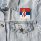 セルビア国旗が表示されたボタン 缶バッジ (インサイチュ)