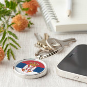 セルビア国旗とセルビアの休日、旅行/スポーツ キーホルダー (側面)