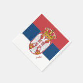セルビア国旗とセルビアパーティーファッション/スポーツ スタンダードカクテルナプキン (角)