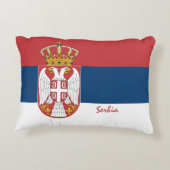 セルビア国旗とセルビアファッションの休日/スポーツ アクセントクッション (裏面)