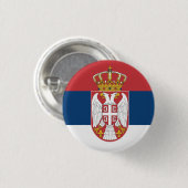 セルビア国旗とセルビアファッション愛国者/スポーツ 缶バッジ (正面&裏面)