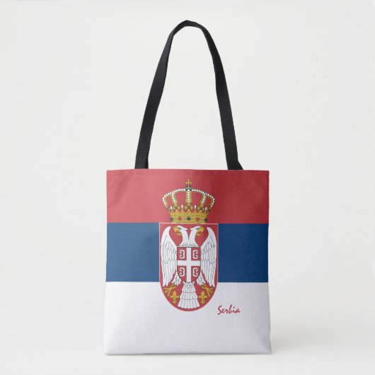 セルビア国旗とセルビアファッション/スポーツファン トートバッグ (正面)