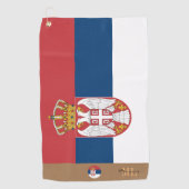 セルビア国旗とセルビアモノグラムのゴルフタオル ゴルフタオル (正面)