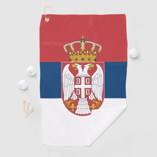 セルビア国旗とセルビア旅行，休日/スポーツ ゴルフタオル (インサイチュ)