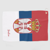 セルビア国旗とセルビア旅行，休日/スポーツ ゴルフタオル (横)