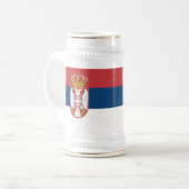 セルビア国旗とマグカップ ビールジョッキ (正面左)
