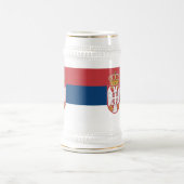 セルビア国旗とマグカップ ビールジョッキ (中央)