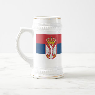 セルビア国旗とマグカップ ビールジョッキ