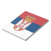 セルビア国旗とメモ帳 ノートパッド (回転)