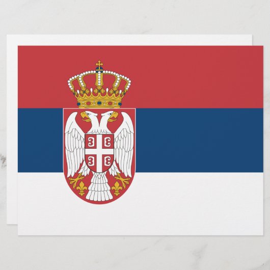セルビア国旗とレターヘッド (正面/裏面)
