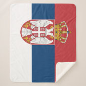 セルビア国旗と愛国心シェルパ毛布 シェルパブランケット (正面)