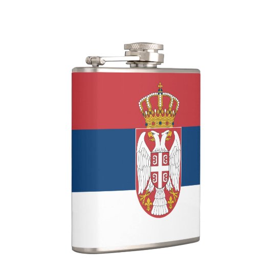セルビア国旗と旅行セルビア/スポーツファン フラスク (右)