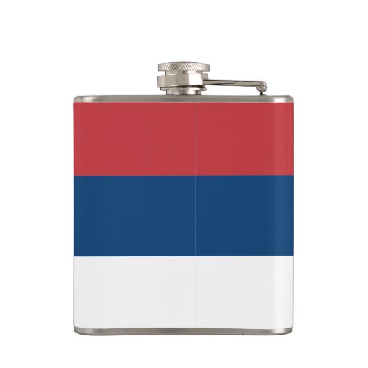 セルビア国旗と旅行セルビア/スポーツファン フラスク (裏面)