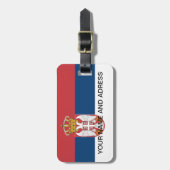 セルビア国旗と荷物タグ ラゲッジタグ (正面縦)