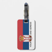 セルビア国旗と荷物タグ ラゲッジタグ (裏面縦)