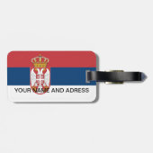 セルビア国旗と荷物タグ ラゲッジタグ (裏面横)