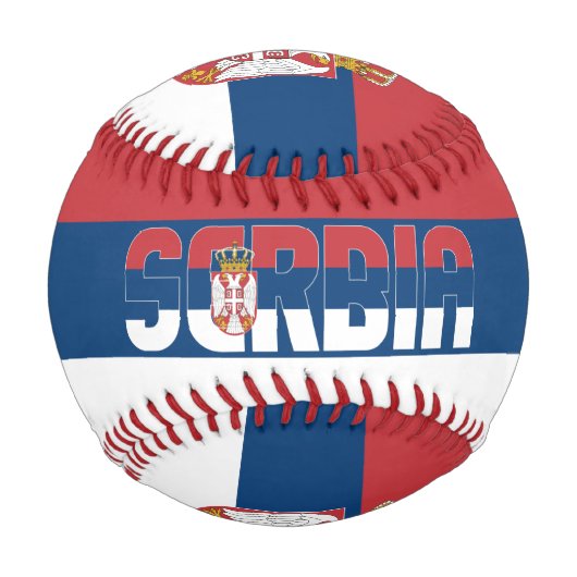 セルビア国旗と軍服の愛国心 野球ボール (正面)