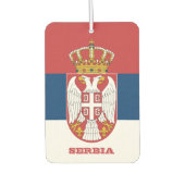 セルビア国旗のカーエアフレッシュナー(セルビア) カーエアーフレッシュナー (正面)