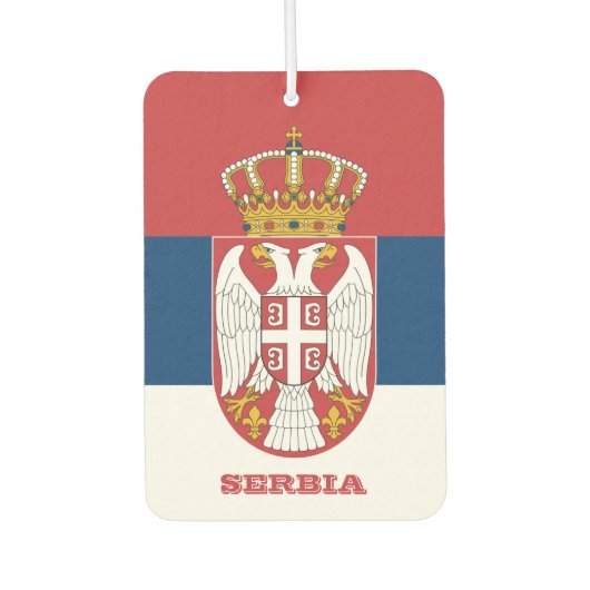セルビア国旗のカーエアフレッシュナー(セルビア) カーエアーフレッシュナー (正面)