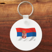 セルビア国旗のキーチェーン キーホルダー (正面)