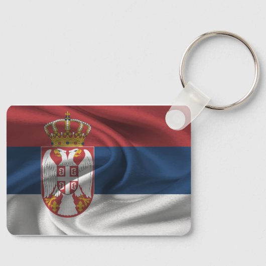 セルビア国旗のキーチェーン キーホルダー (正面)
