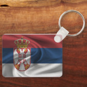 セルビア国旗のキーチェーン キーホルダー (正面)