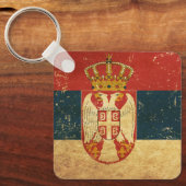 セルビア国旗のキーチェーン キーホルダー (正面)