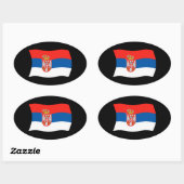 セルビア国旗のシール 楕円形シール (シート)