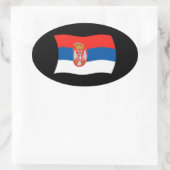セルビア国旗のシール 楕円形シール (バッグ)