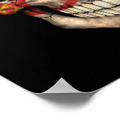 セルビア国旗のスカルオンブラック ポスター (角)