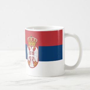 セルビア国旗のセラミックコーヒーマグ コーヒーマグカップ